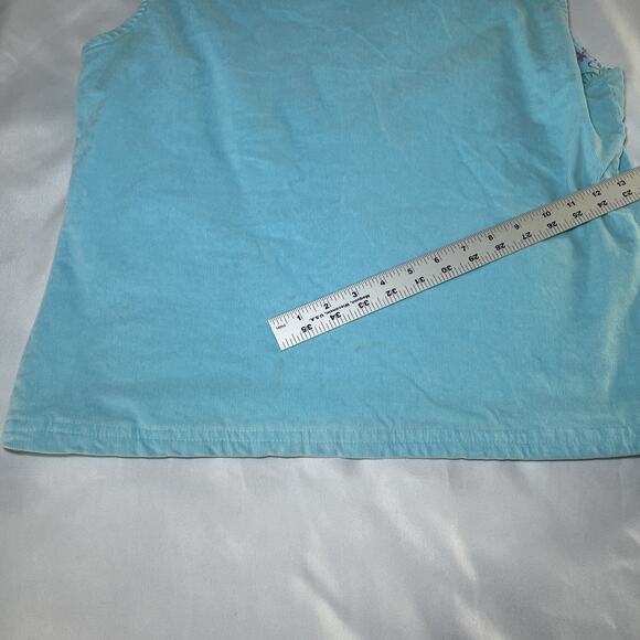 Fresh Produce Vest Womens XL Light Blue Corduroy Full Zip Floral Lined **READ** - Picture 11 of 11